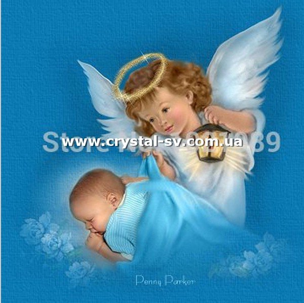 Набор алмазными стразами Ангел и ребёнок (40х40) — CRYSTAL SHOP