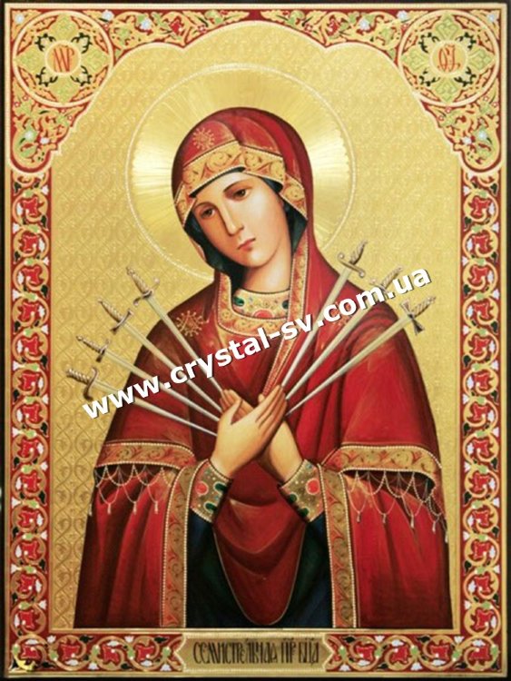 Набор вышивка камнями Икона Божией Матери &quot;Семистрельная&quot; — CRYSTAL SHOP