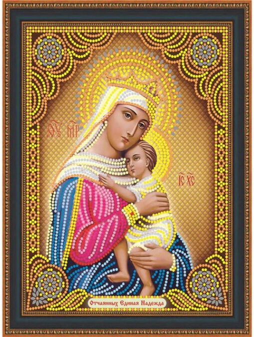 Набор алмазная мозаика круглыми стразами Икона Отчаянных Единая Надежда (40х34 см) — CRYSTAL SHOP