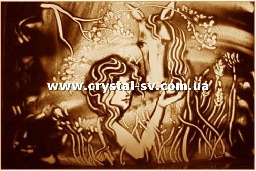 Набор алмазная мозаика стразами Картинка песком Девушка и лошадь (30x45) — CRYSTAL SHOP
