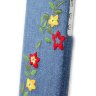 Чехол для iphone 5/5s Denim JEANS STYLE вышивка на джинсах джинсовый чехол JASMINE фото 2 — CRYSTAL SHOP
