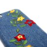 Чехол для iphone 5/5s Denim JEANS STYLE вышивка на джинсах джинсовый чехол JASMINE фото 4 — CRYSTAL SHOP