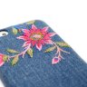 Чехол для iphone 5/5s Denim JEANS STYLE вышивка на джинсах джинсовый чехол PEONY фото 4 — CRYSTAL SHOP