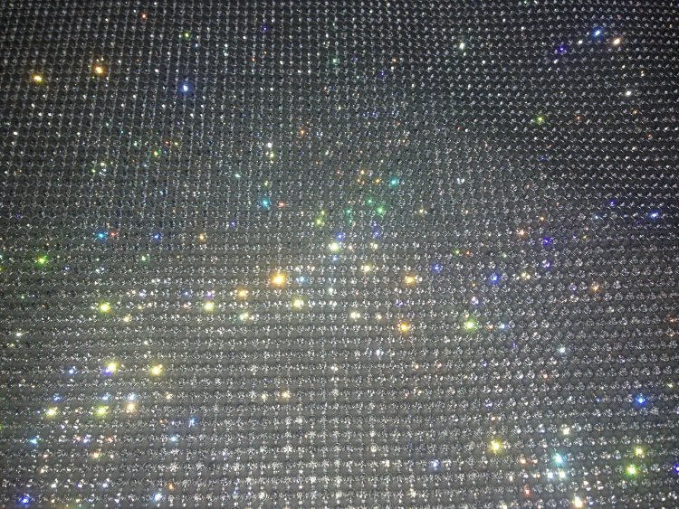 Стразовое термополотно. Металл-серебро. Стразы Crystal — CRYSTAL SHOP