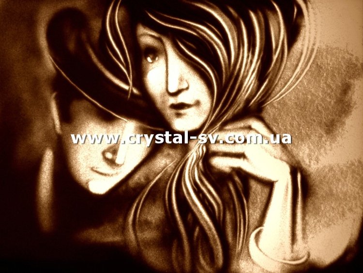 Набор алмазная мозаика стразами Картина песком Ретро Влюбленные (40х53) — CRYSTAL SHOP