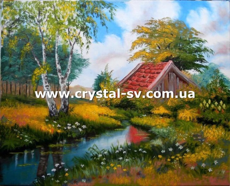 Набор рисование камнями Дом (40х50) — CRYSTAL SHOP